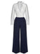 This Blue & White 1930s Polka Dots Tie Neck Jumpsuit whispers 1930s secrets to those who notice