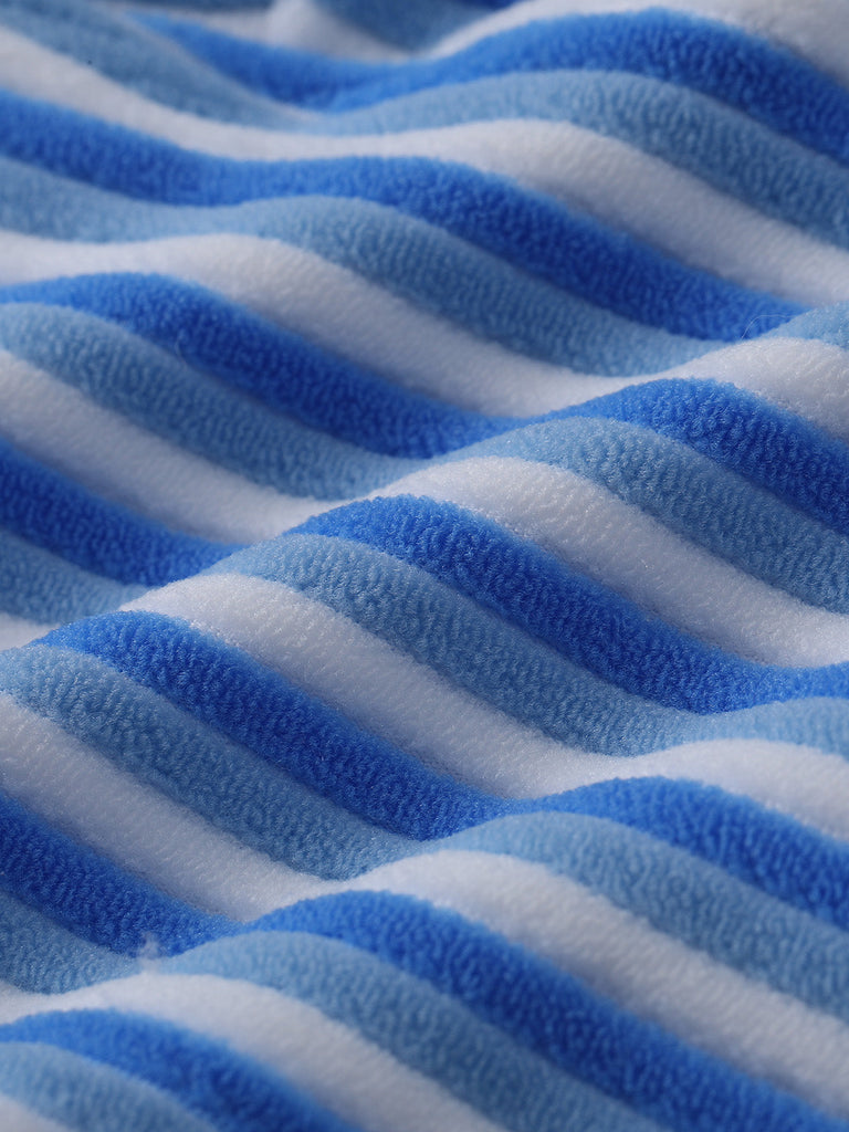 Blue & White 1940s Striped Side Tie Tankini Set - vintage fashion, retro style, pure white