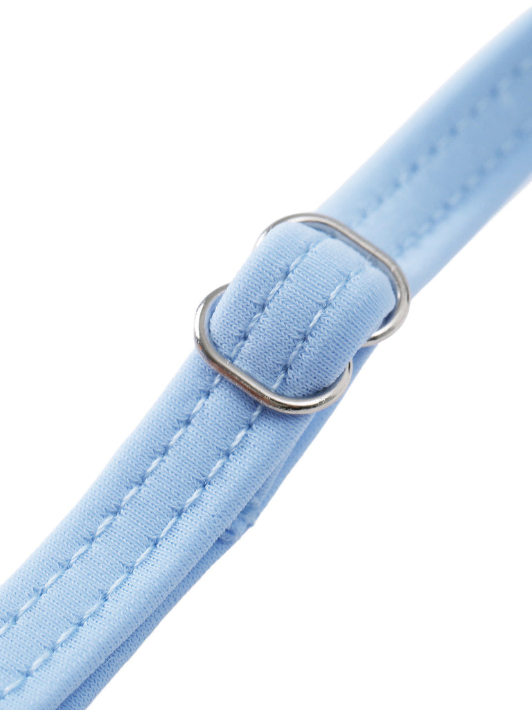 Blue & White 1940s Striped Side Tie Tankini Set - vintage fashion, retro style, pure white