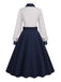 Blue & White 1950s Solid Patchwork Dress — vintage elegance for the modern woman