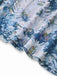 Close-up of a blue and white floral patterned fabric