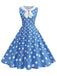 1950s Polka Dot Peter Pan Collar Sleeveless Dress