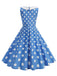 1950s Polka Dot Peter Pan Collar Sleeveless Dress