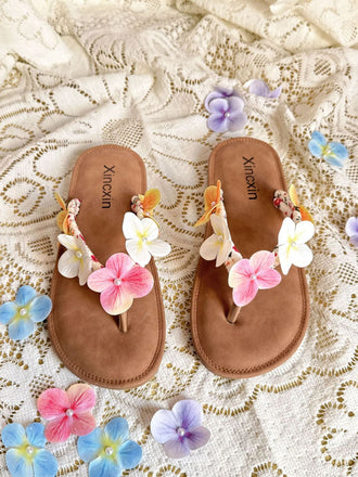 Multicolor Bohemian Holiday Flat Sandals Shoes, vintage shoes, retro heels - perfect for women who love vintage and retro fashion