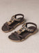 Boho Butterfly Heart Beaded Rhinestone Flat Sandals: beautiful vintage fashion, retro style, classic elegance with timeless appeal
