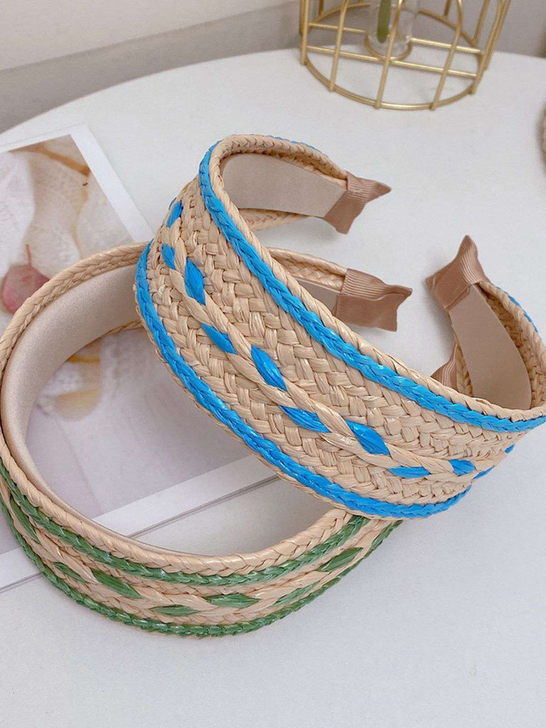 Boho Color Patchwork Braided Headband - vintage fashion, retro style
