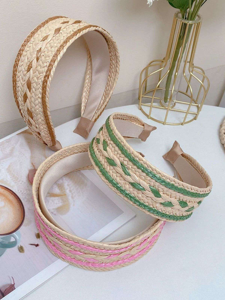 Boho Color Patchwork Braided Headband - vintage fashion, retro style