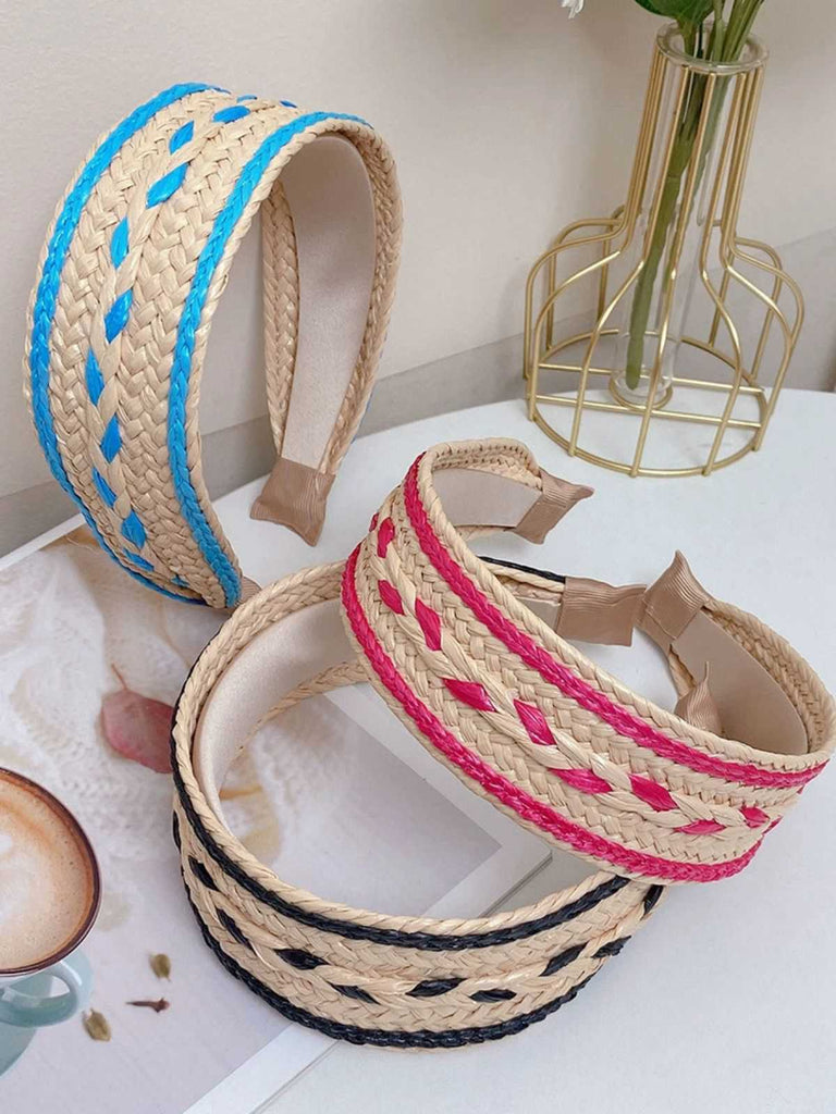 Boho Color Patchwork Braided Headband - vintage fashion, retro style