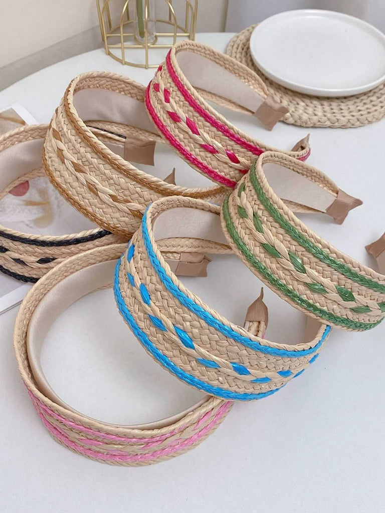 Boho Color Patchwork Braided Headband - vintage fashion, retro style