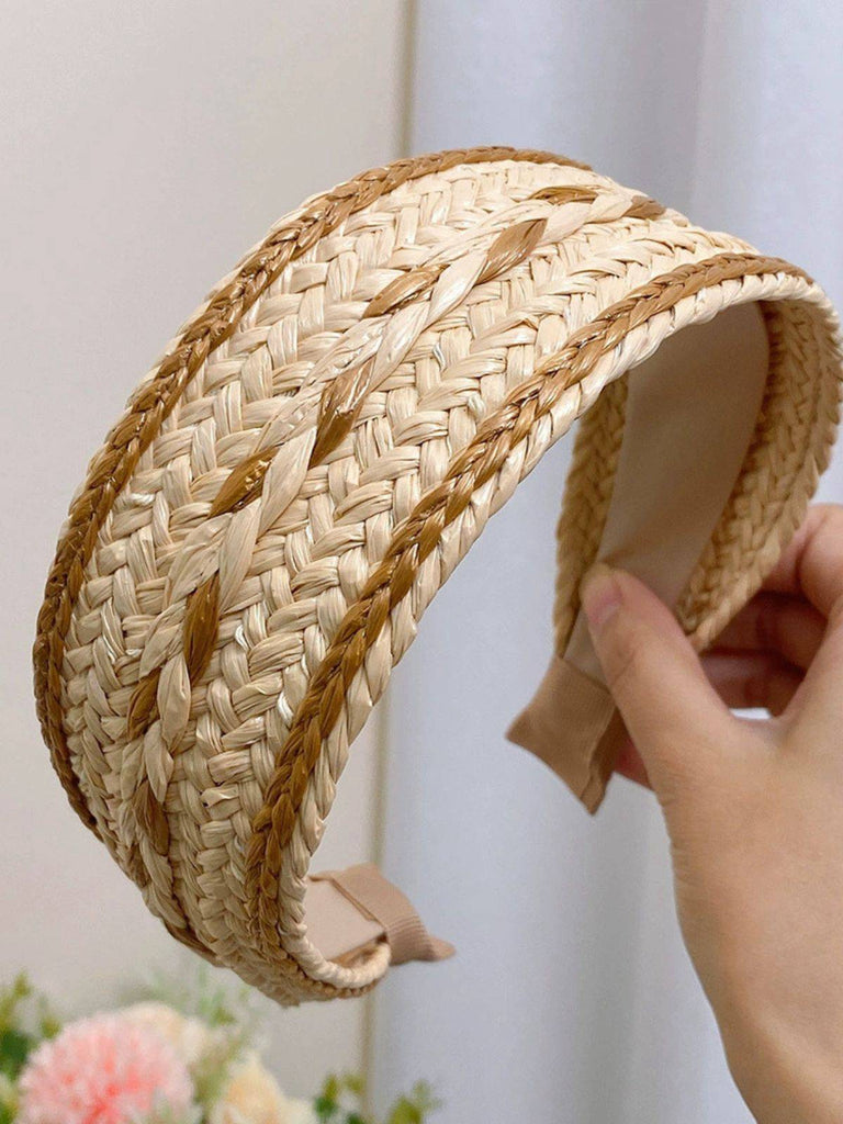 Boho Color Patchwork Braided Headband - vintage fashion, retro style