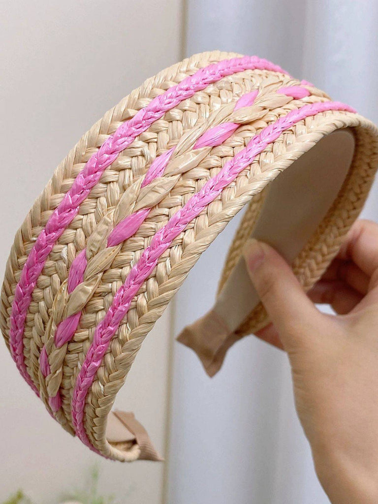 Boho Color Patchwork Braided Headband - vintage fashion, retro style