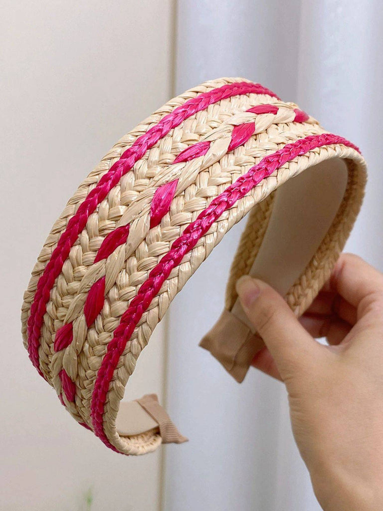 Boho Color Patchwork Braided Headband - vintage fashion, retro style