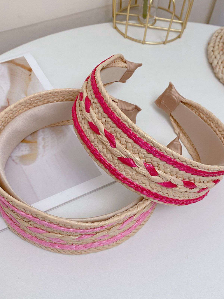 Boho Color Patchwork Braided Headband - vintage fashion, retro style