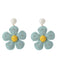 Boho Ruffia Strass Flower Pendant Earrings - vintage fashion, retro style