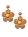 Boho Ruffia Strass Flower Pendant Earrings - vintage fashion, retro style