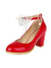 Bow Patent Leather Mary Jane Chunky Heels - vintage shoes, retro heels