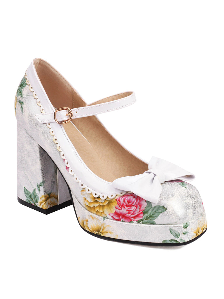 Bowknot Floral High Heel Shoes — vintage elegance for the modern woman