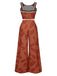 Brown 1930s Botanical Sleeveless Pants Suit, vintage fashion, retro style - perfect for women who love vintage and retro fashion