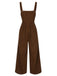 Brown 1930s Solid Corduroy Bib Jumpsuit, vintage romper, retro jumpsuit - perfect for women who love vintage and retro fashion