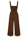Brown 1930s Solid Corduroy Bib Jumpsuit, vintage romper, retro jumpsuit - perfect for women who love vintage and retro fashion