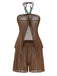 Brown 1940s Halter Solid Cover Up Set - vintage fashion, retro style