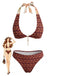 Brown 1940s Bikini Set Swimsuit