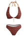 Brown 1940s Bikini Set Swimsuit