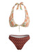 Brown 1940s Bikini Set Swimsuit