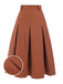 She sways in this Brown 1940s Solid A-Line Pleated Skirt and it's pure 1940s magic