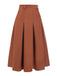 This Brown 1940s Solid A-Line Pleated Skirt spins 1940s stories with every step
