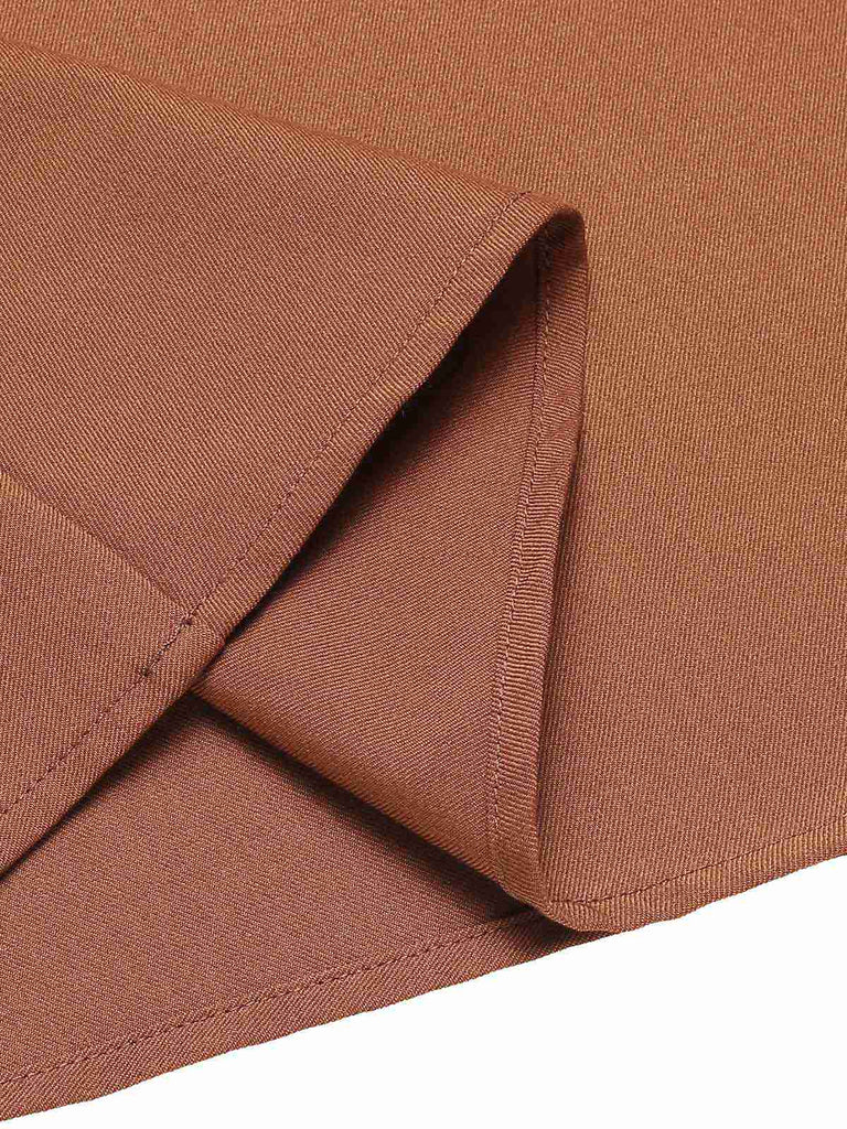 Brown 1940s Solid A-Line Pleated Skirt: 1940s grace for the woman who dances through life
