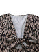 Brown 1940s V-Neck Leopard Satin Bind Romper - vintage jumpsuit, retro fashion