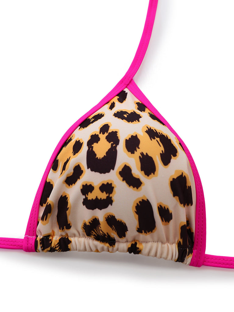 Brown 1950s Leopard Spaghetti Strap Tankini - vintage fashion, retro style