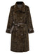 Brown 1950s Leopard Lapel Faux Fur Coat - vintage fashion, retro style