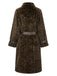 Brown 1950s Leopard Lapel Faux Fur Coat, vintage coat, retro outerwear - perfect for women who love vintage and retro fashion