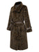 Brown 1950s Leopard Lapel Faux Fur Coat, vintage coat, retro outerwear - perfect for women who love vintage and retro fashion