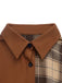 Brown 1950s Plaid Corduroy Shirt Collar Dress - vintage dress, retro fashion, rockabilly