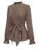 Brown 1950s Ruffles Tie Waist Blouse: a 1950s classic that whispers rather than shouts