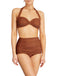 Brown 1950s Solid Mesh Halter Swimsuit: 1950s Riviera elegance, reimagined for her