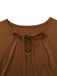 Brown 1950s Tie-Neck Knit Plaid Dress - vintage dress, retro fashion, rockabilly