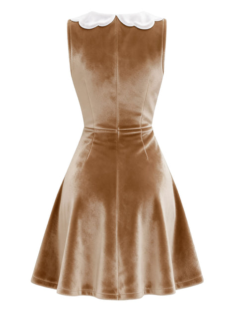 brown velvet skater dress Christmas Gingerbread Mini | Xmas Fun Outfits *badge*Best Seller*badge* It is very suitable June Bridals Country A-Line Shoe size:5