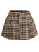 Brown 1960s Gingham Plaid Pleated Skirt - vintage skirt, retro style