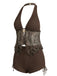 Brown-1960s-Halter-Sheer-Embroidered-Mesh-Tankini-Set, vintage, retro, swimwear