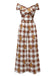 Brown 1960s Off-Shoulder Gingerbread Jumpsuit - vintage jumpsuit, retro fashion