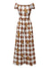 Brown 1960s Off-Shoulder Gingerbread Jumpsuit - vintage jumpsuit, retro fashion