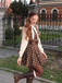 Brown 1960s Plaid Bow Tie Button Swing Dress, vintage dress, retro fashion, rockabilly, pin-up fashion - perfect for women who love vintage and retro fashion
