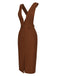 Brown 1960s V-Neck Cross-Back Pinafore Dress: where 1960s romance meets her modern spirit