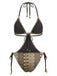 Brown 1970s One Piece Swimsuit