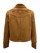 Brown 1970s Floral Suede Button Jacket - vintage fashion, retro style