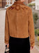 Brown 1970s Floral Suede Button Jacket - vintage fashion, retro style
